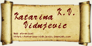 Katarina Vidnjević vizit kartica